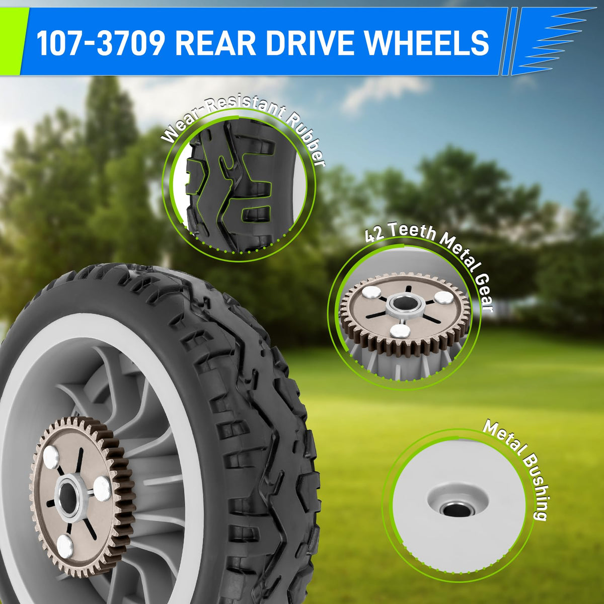 UPOW two-pack provides complete replacement for rear wheels