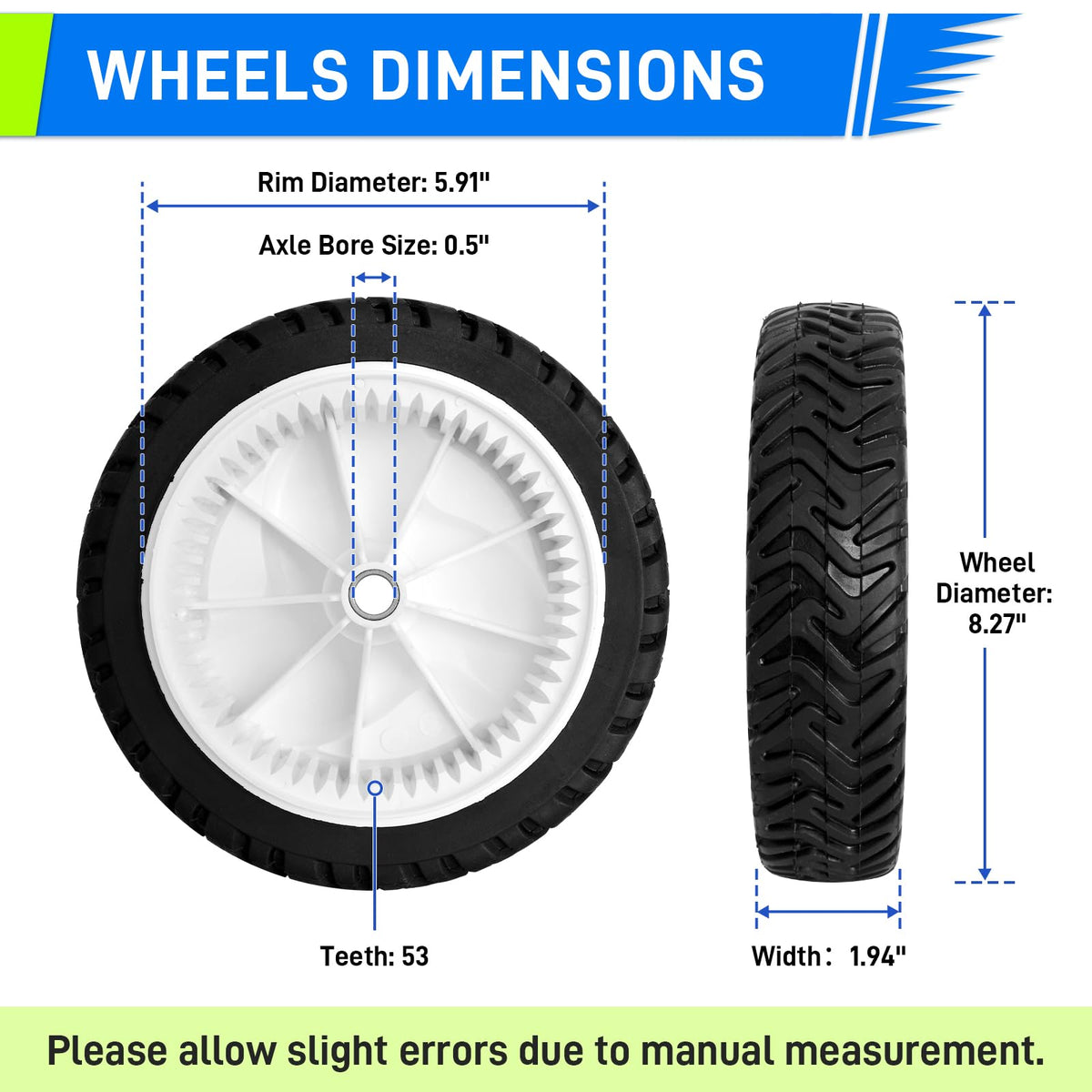 UPOW drive wheel bore 1/2 inch for secure attachment