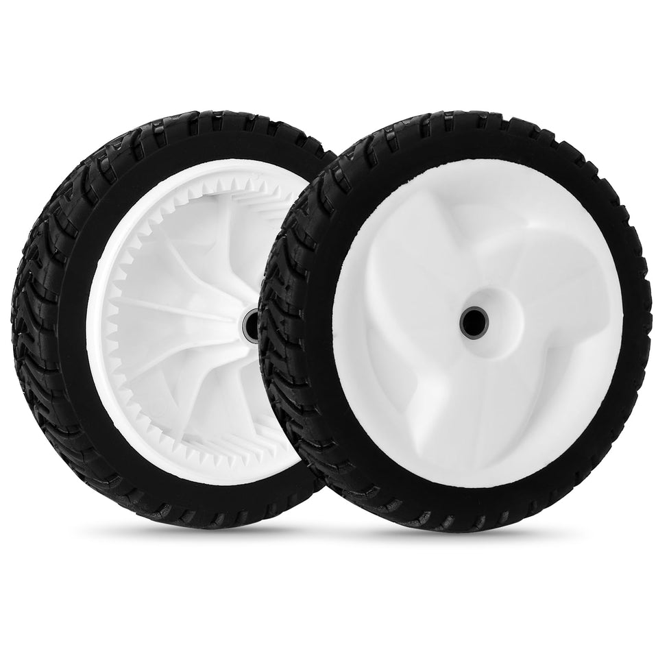 UPOW front drive wheel with 8 inch tire improves mower control