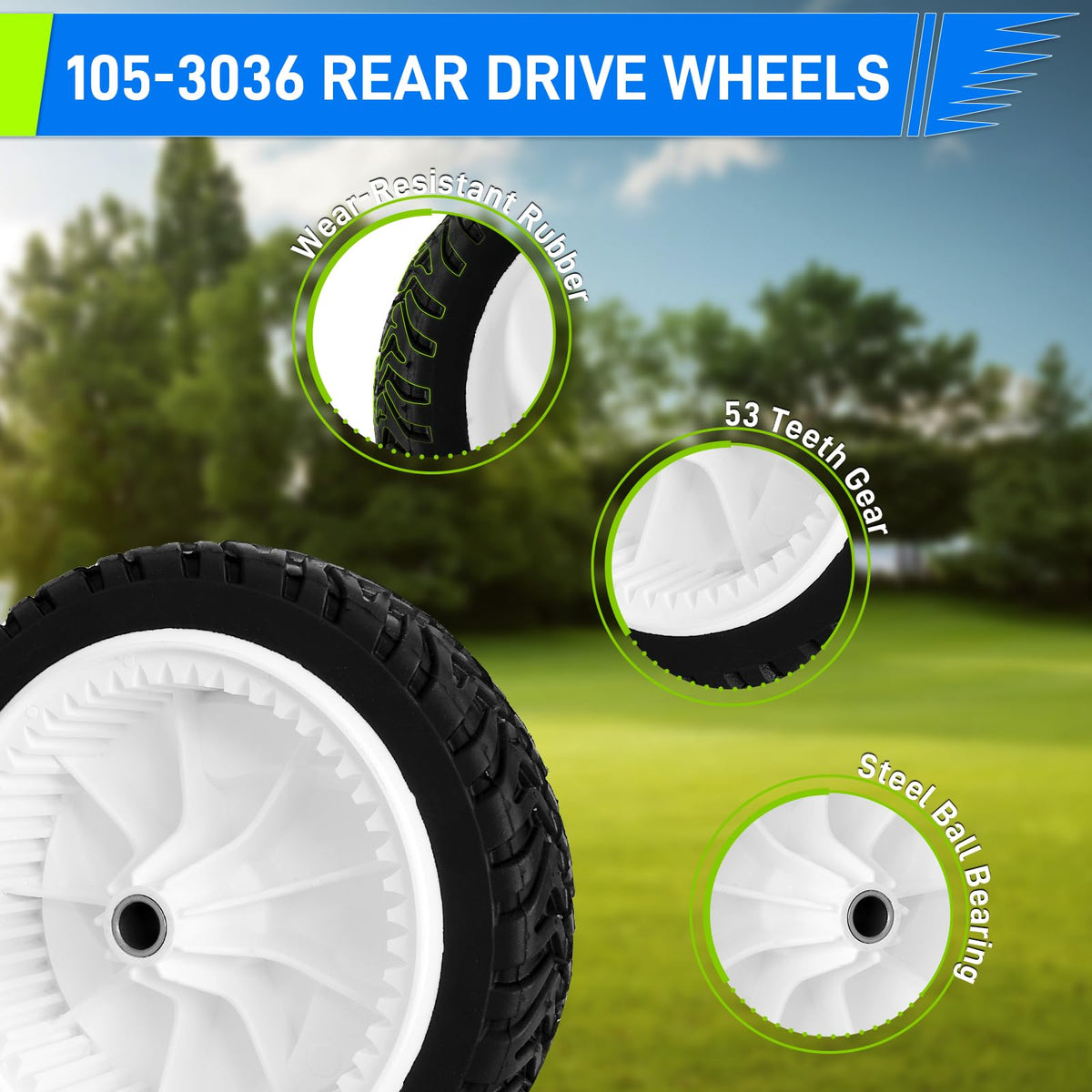 UPOW radial tread delivers reliable traction on turf