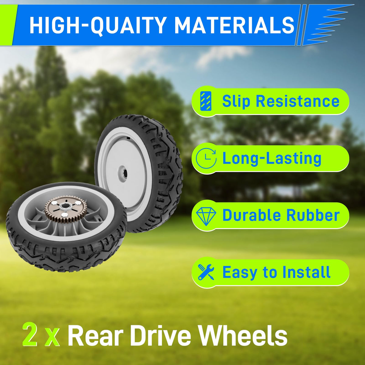 UPOW rear wheels with 1/2 inch bore fit Toro mowers accurately