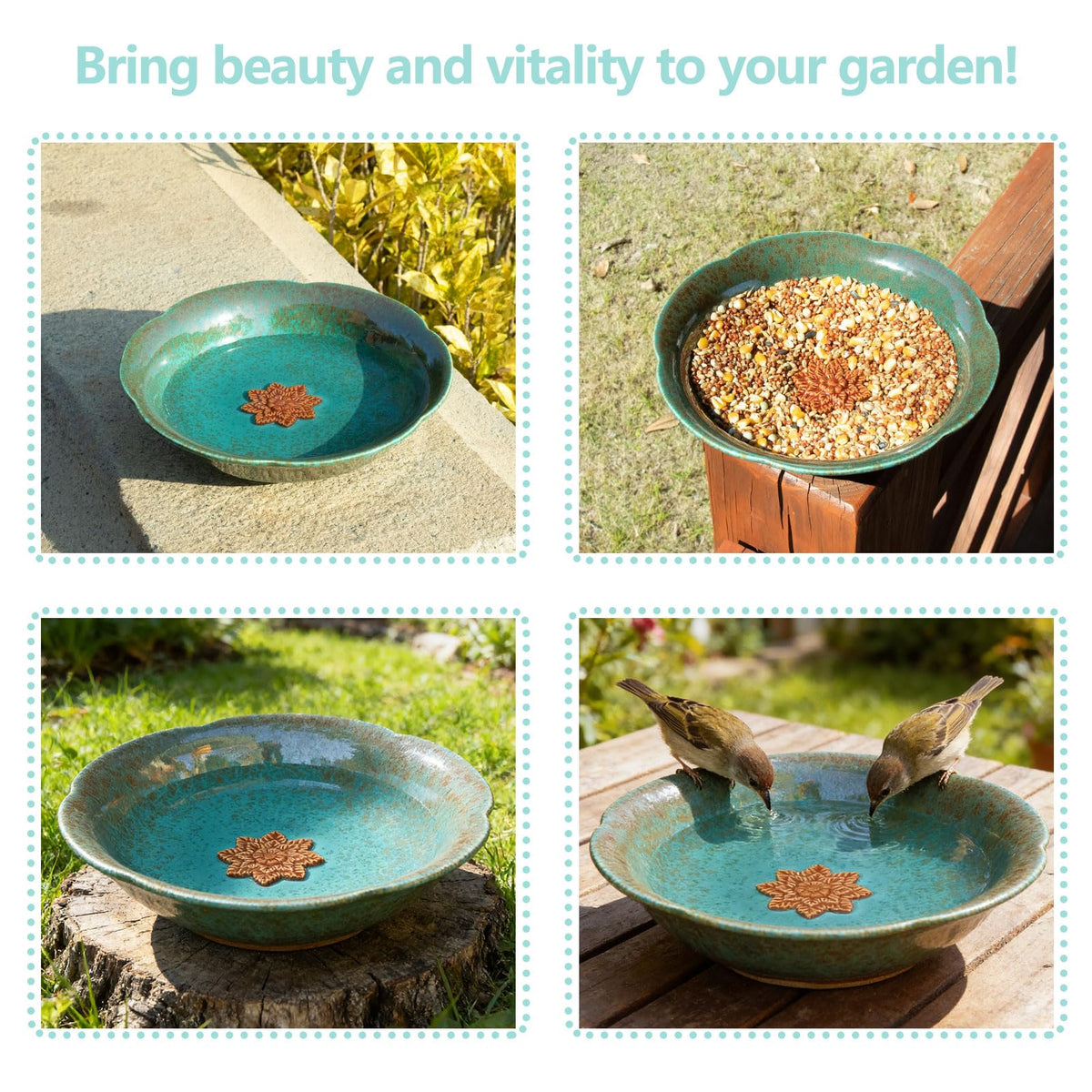 UPSJYJ bird bath helps attract visiting birds to your outdoor space.