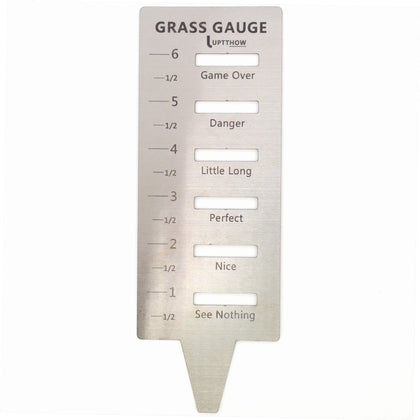 UPTTHOW Grass Gauge shows growth markers for precise lawn maintenance.