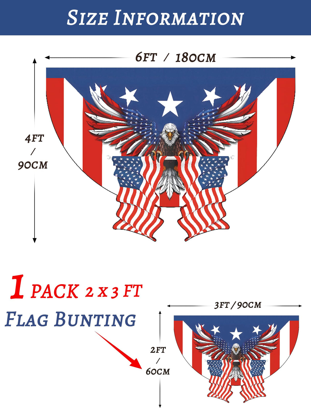 UQJE patriotic bunting with vibrant colors for sunny backyard celebrations