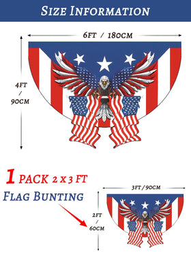 UQJE patriotic bunting with vibrant colors for sunny backyard celebrations