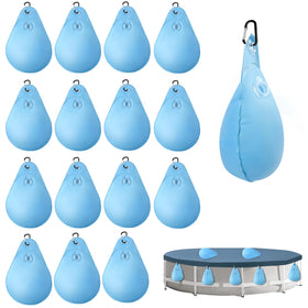 UQM 16-pack pool cover weights with buckles secure the cover on above-ground pools.
