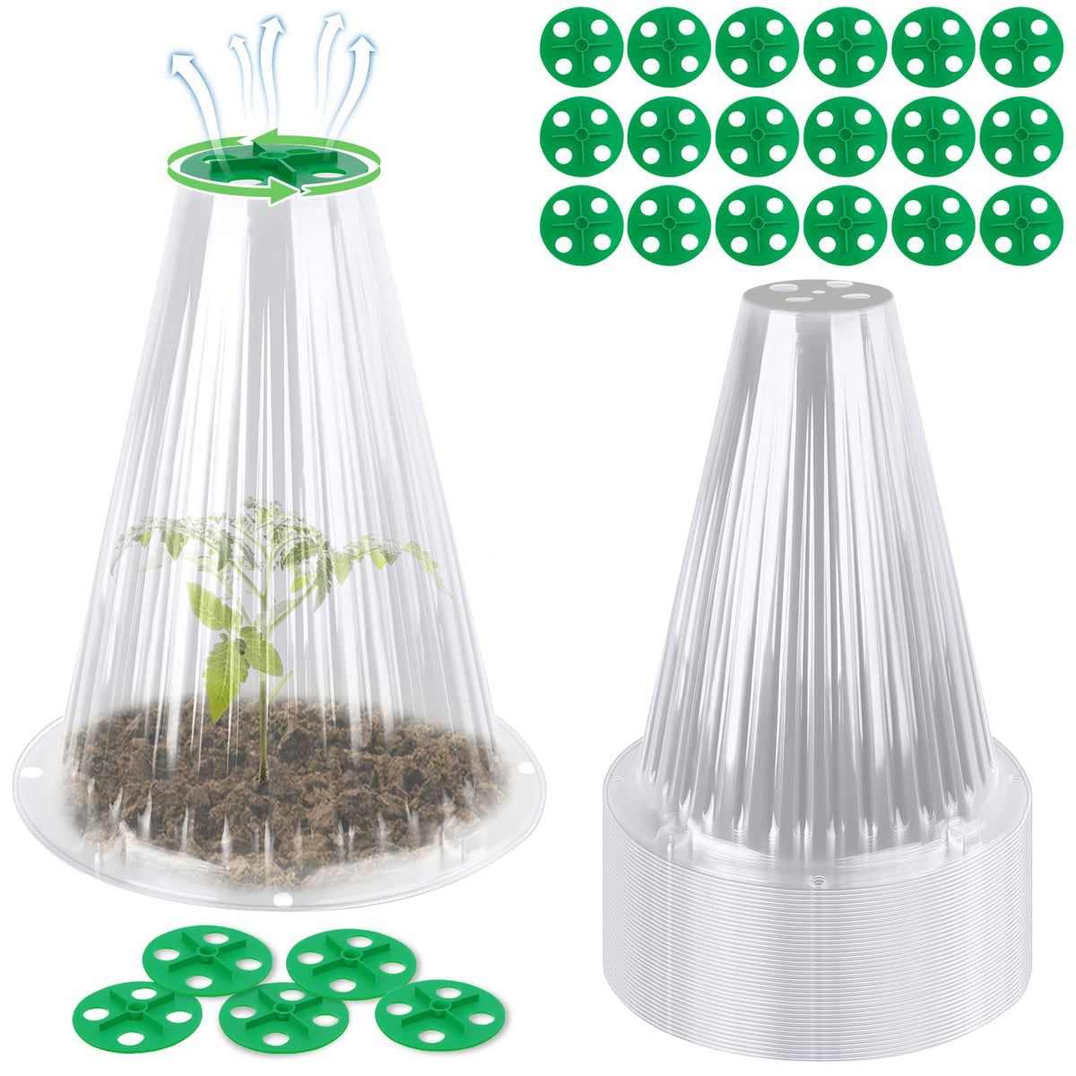 UQM garden cloche set shields seedlings with clear visibility for healthy growth