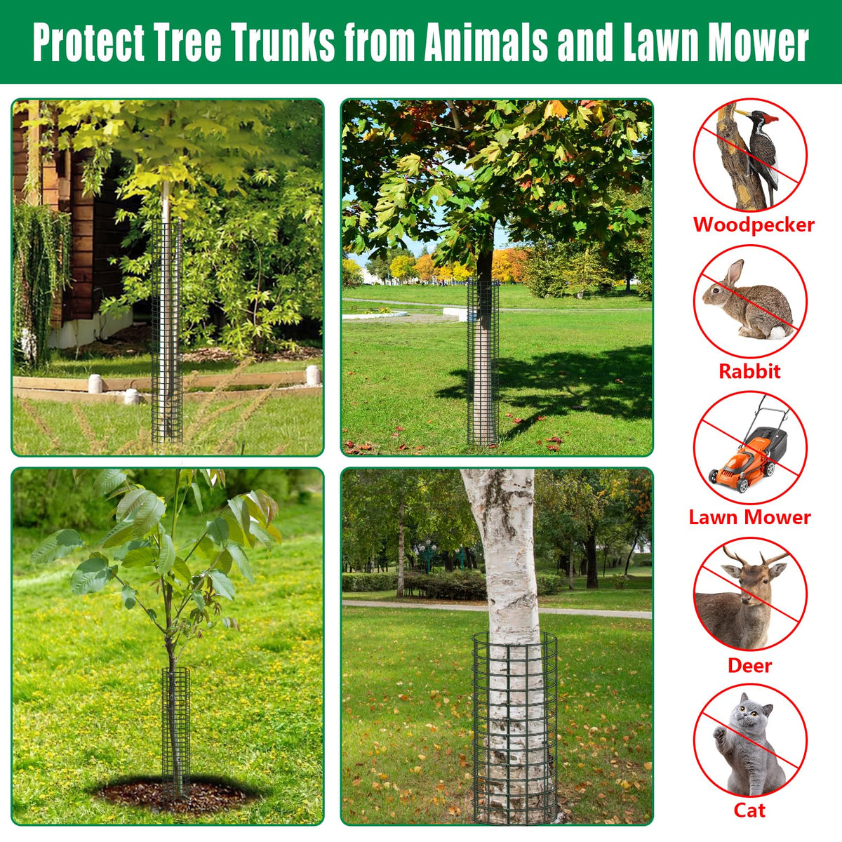 UQM protection against deer and lawn equipment for sapling care