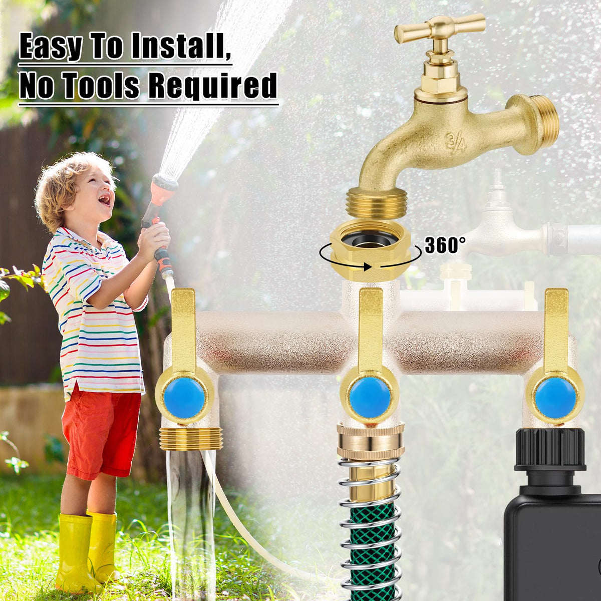 Includes washers and sealing tape for quick, leak-free installation.