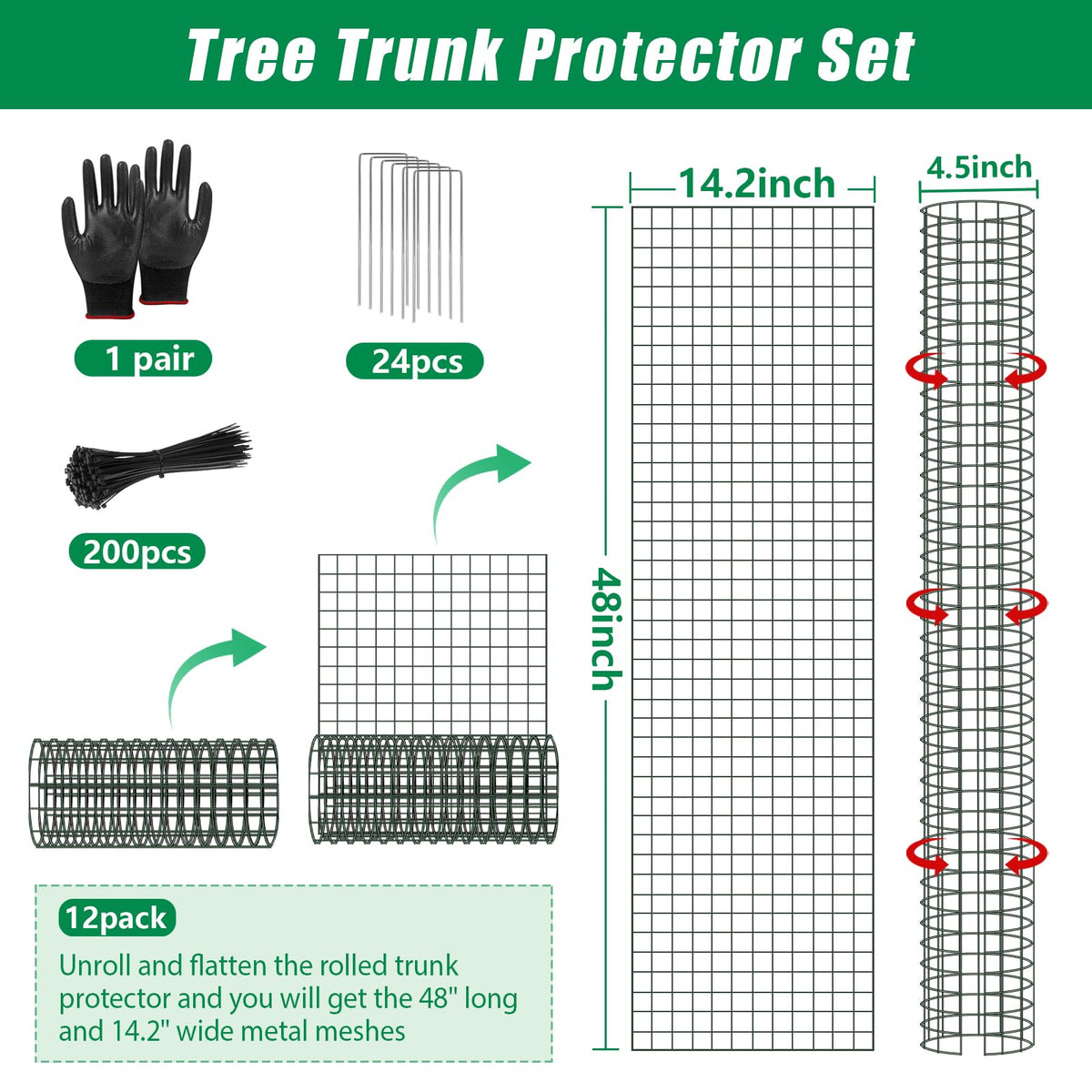 UQM expandable metal tree guard being adjusted to fit trunk