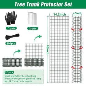 UQM expandable metal tree guard being adjusted to fit trunk