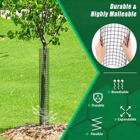 UQM pair of gloves ready for quick tree protector installation