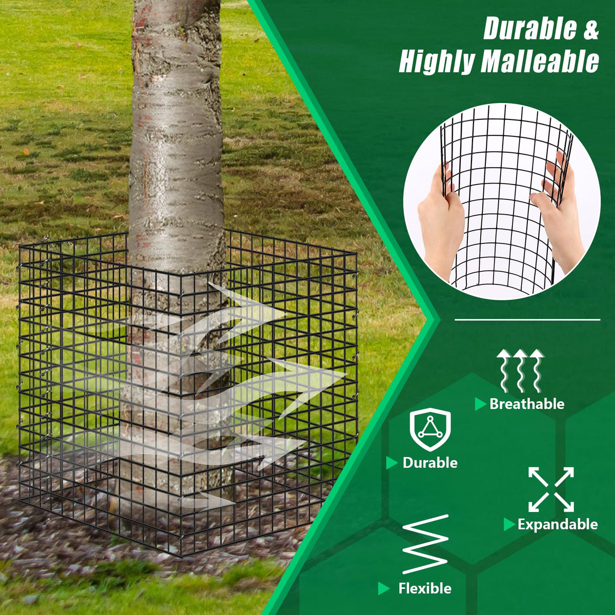 UQM Tree Trunk Protector breathable mesh promotes airflow and sunlight