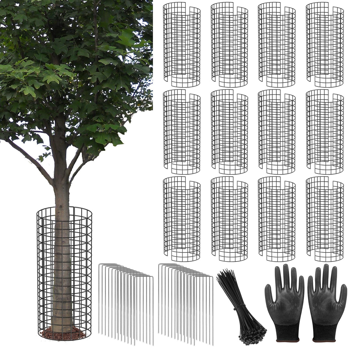 UQM Tree Trunk Protector kit with metal mesh guards for durable trunk protection