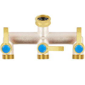 UQM Upgraded Brass Garden Hose Splitter 3-way for versatile watering tasks.