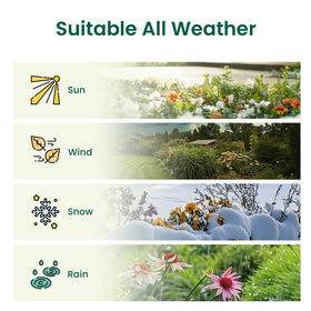 Metal construction simplifies cleaning and long-lasting garden use