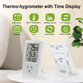 Urageuxy digital hygrometer minmax record showcases 24-hour environmental changes.