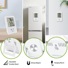 Urageuxy digital hygrometer mounting options provide versatile placement in any space.