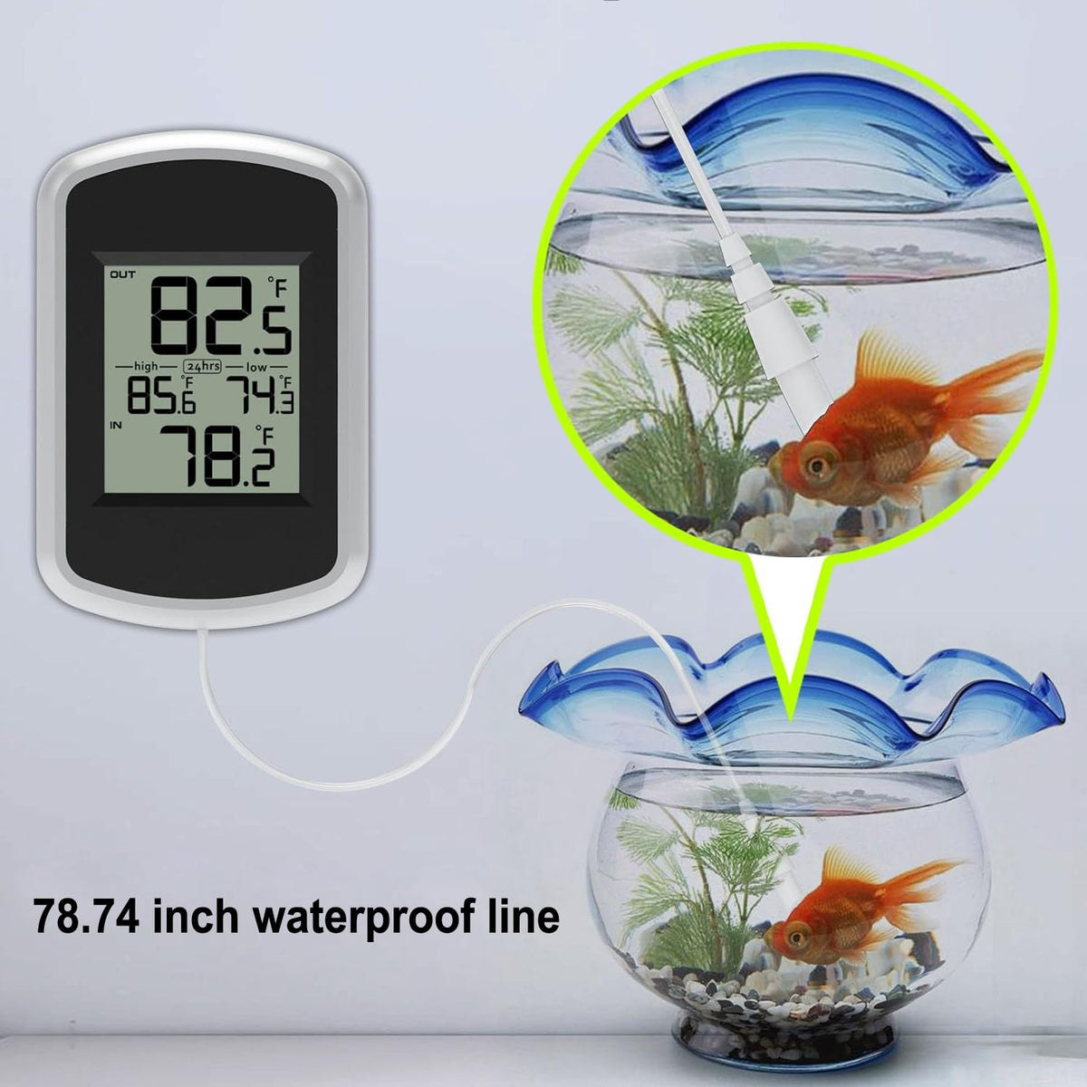 Urageuxy thermometer mounted on wall or placed on a desk for flexibility.