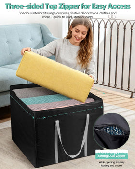 Uranshin 32 by 32 by 24 storage bag shows dimensions for fitting cushions