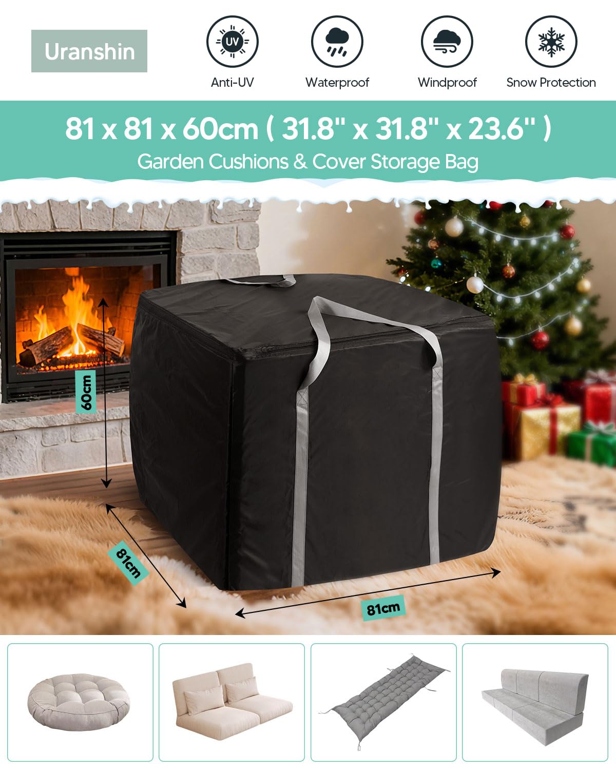 Uranshin storage bag side handles for easy moving and transport