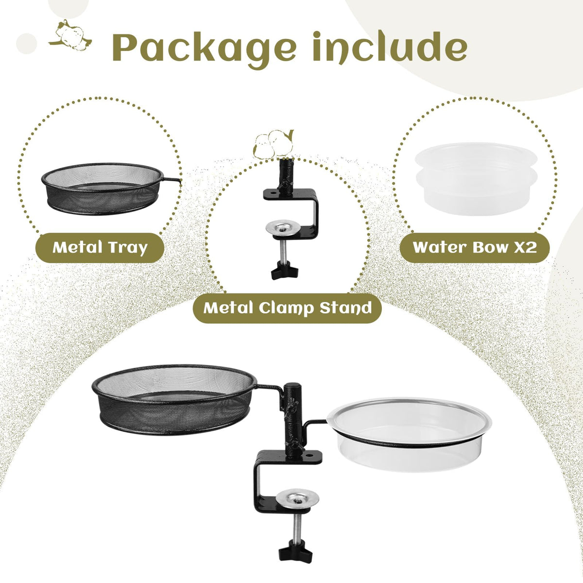 Urban Deco deck bird feeder bronze 2-pack side view showing secure mounting clamp.