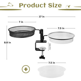 Urban Deco deck bird feeder bronze 2-pack removable water bowl for easy cleaning.