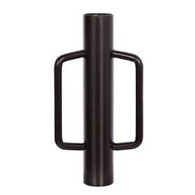 Urban Deco fence post driver with steel head and handle for precise post setting.