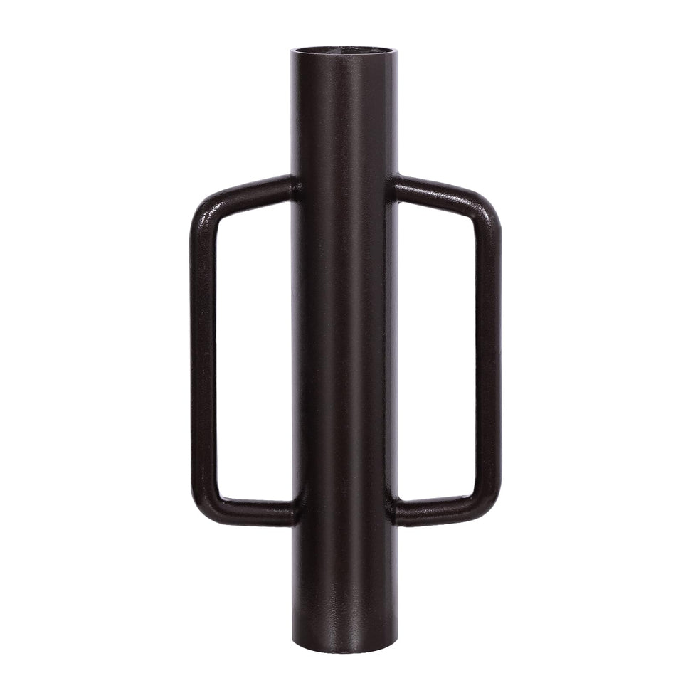 Urban Deco fence post driver with steel head and handle for precise post setting.