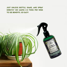Urban Gardener bottle shows easy-to-use mister for even leaf coverage.