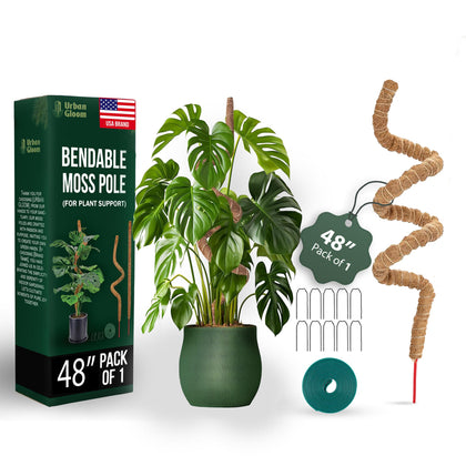 Urban Gloom Bendable Moss Pole 48-inch for versatile vertical plant support.