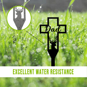 Urbraneco cross marker with ground stake enables secure and simple installation at gravesites.