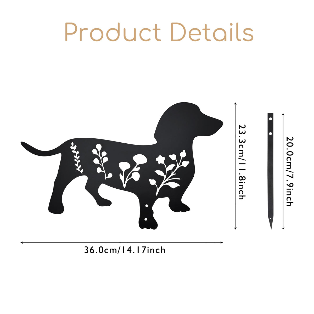 Urbraneco dachshund with floral embellishments enhances beds with delicate eye catching detail.