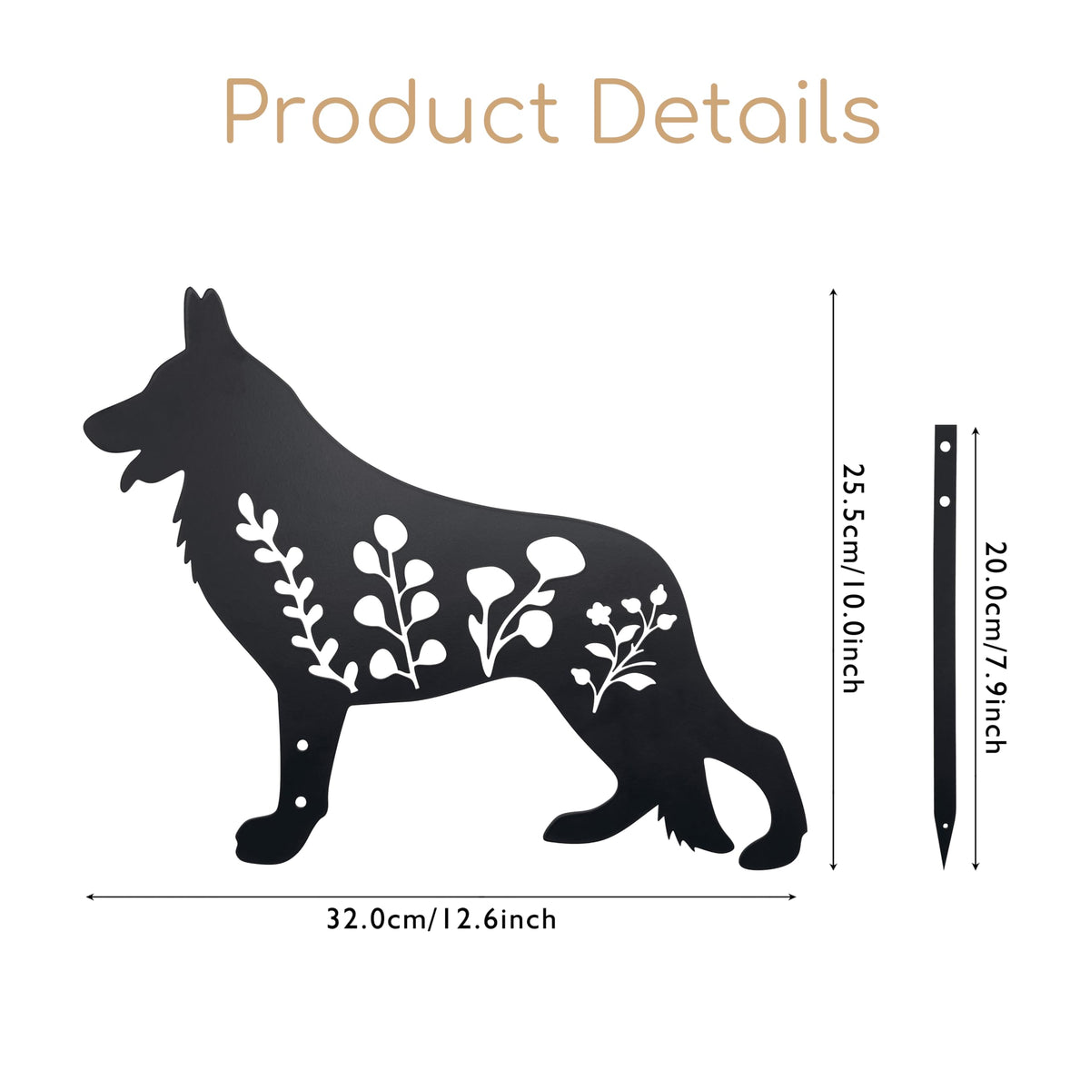 Urbraneco stake with floral engravings detail for refined decor.