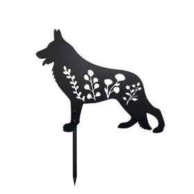 Urbraneco German Shepherd Garden Stake outline adds canine charm to outdoor spaces.