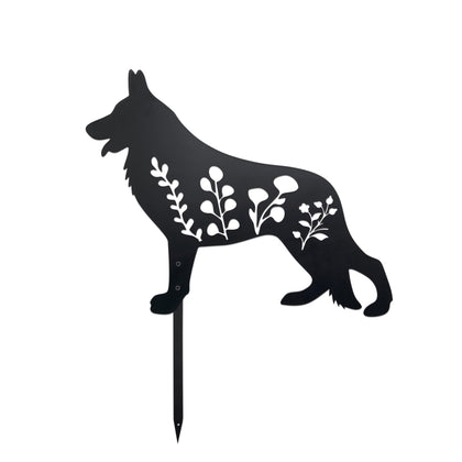 Urbraneco German Shepherd Garden Stake outline adds canine charm to outdoor spaces.