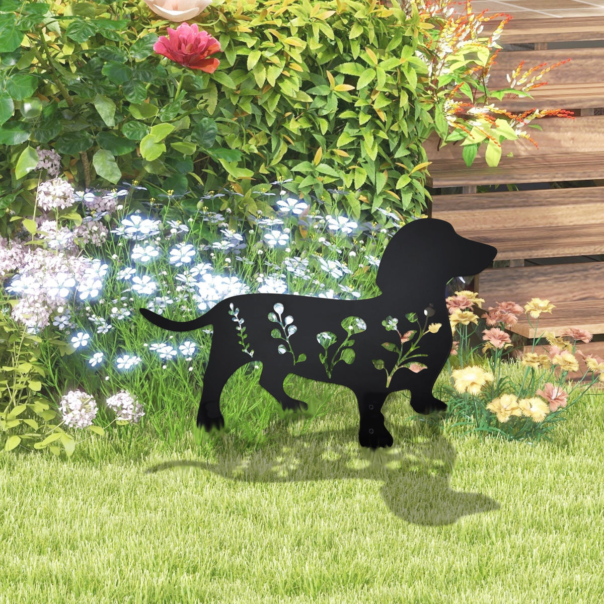 Urbraneco weather resistant garden art withstands sun and rain for long lasting outdoor display.