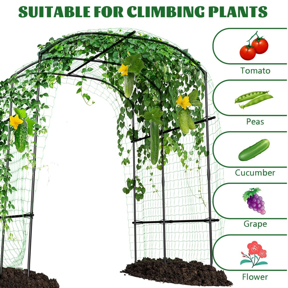 UrGROWA adjustable height design fits tall plants securely