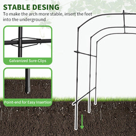 UrGROWA ground stakes securing arch in soil for stability