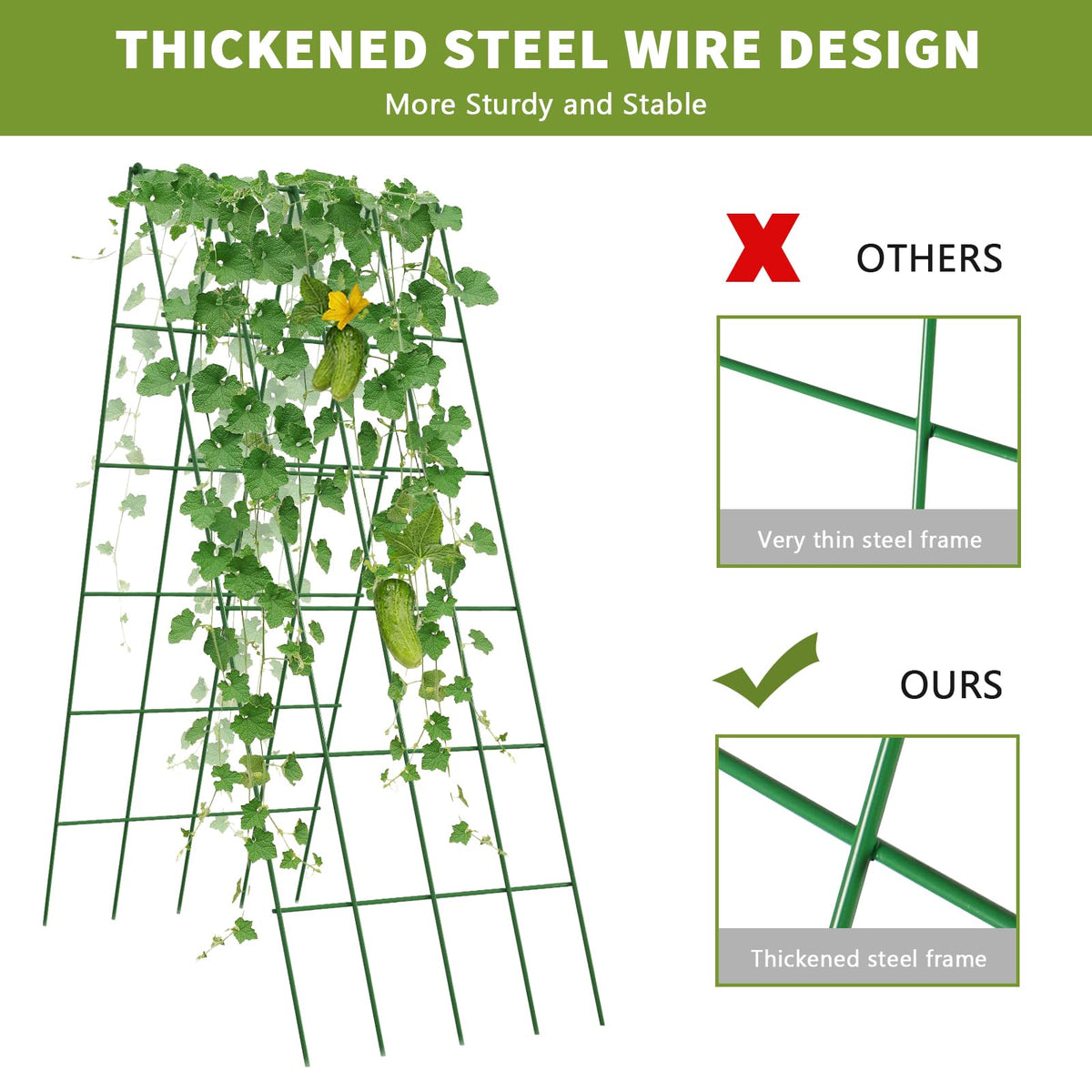 UrGROWA multi-use trellis supports cucumbers, tomatoes, and climbers