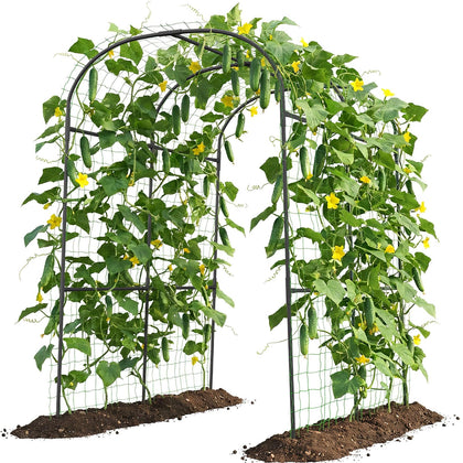 UrGROWA tall garden arch 83in provides vertical space for climbing plants.