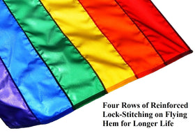 US Flag Factory rainbow flag with heavy header and brass grommets