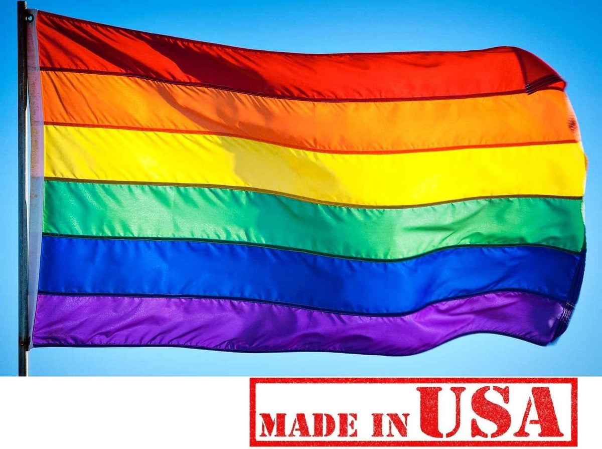 US Flag Factory solarmax nylon rainbow flag ready for outdoor use