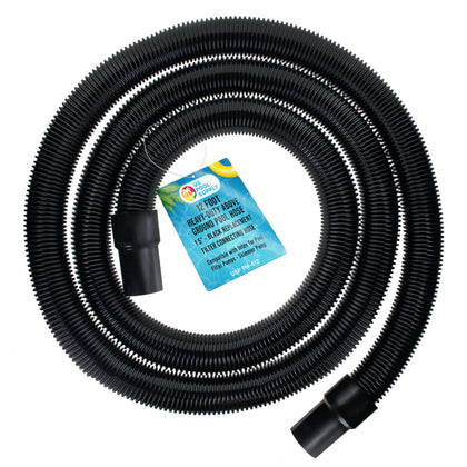 US Pool Supply 12ft hose in black for above-ground pools, durable for secure pool connections and leak prevention.