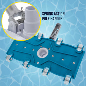 US Pool Supply durable wheels glide over surfaces for faster cleaning.