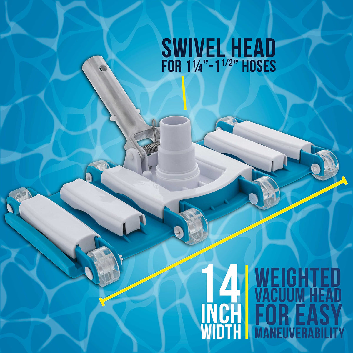 US Pool Supply weighted design ensures quick sinking for thorough bottom debris removal.