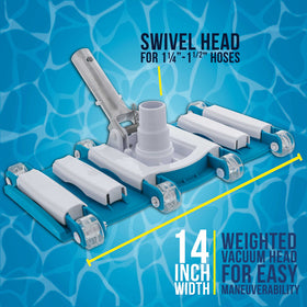 US Pool Supply weighted design ensures quick sinking for thorough bottom debris removal.
