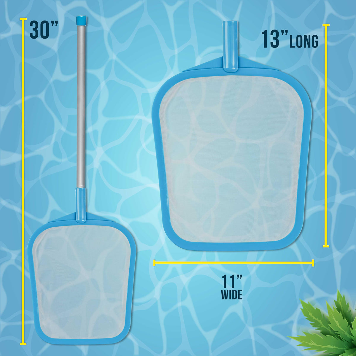U.S. Pool Supply 30-inch reach skimmer for wide surface coverage