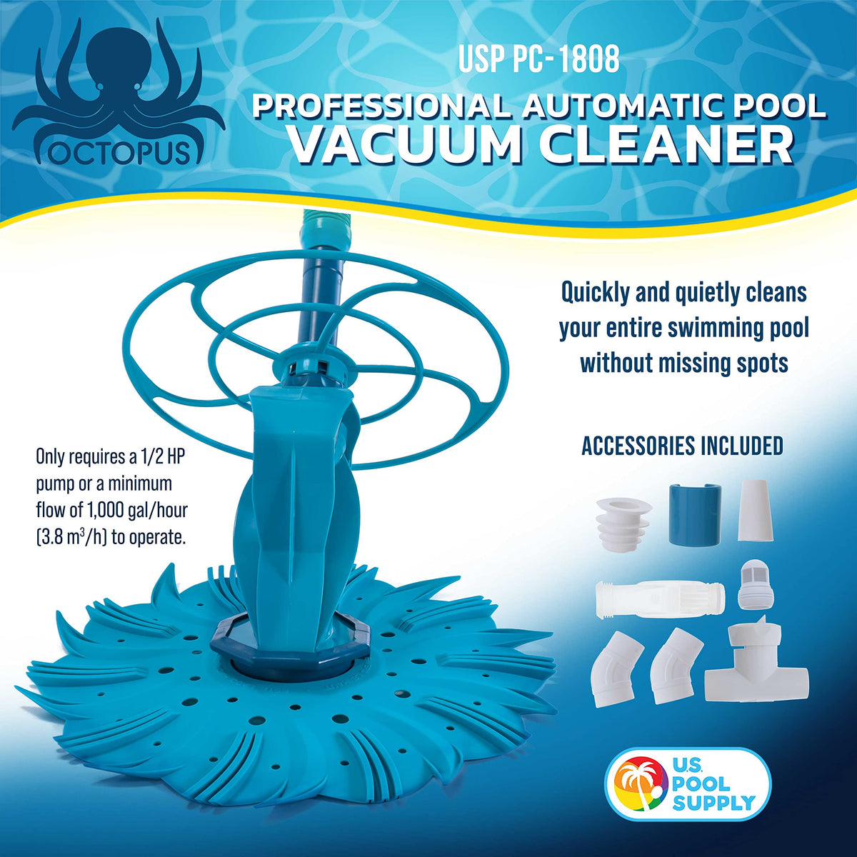 33 ft vacuum hose extended for pool cleaning reach with US Pool Supply