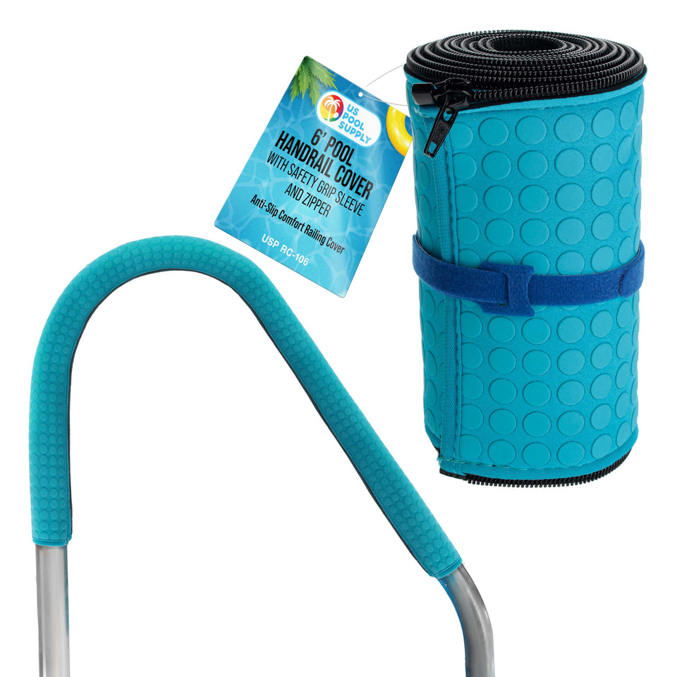 US Pool Supply 6-Foot handrail cover with zipper for safer pool entry and exit.